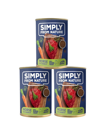 SIMPLY FROM NATURE Mokra karma dla psa Konina z siemieniem lnianym 400 g 2+1 GRATIS