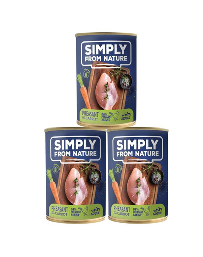 SIMPLY FROM NATURE Mokra karma dla psa Bażant z marchewką 400 g 2+1 GRATIS
