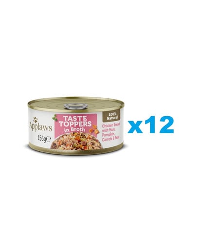 APPLAWS Taste Toppers Broth w bulionie dla psa różne smaki 12x156 g