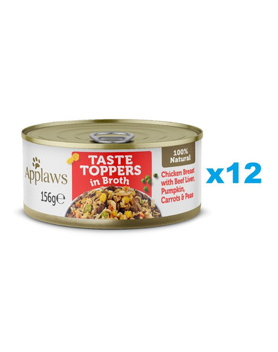 APPLAWS Taste Toppers Broth w bulionie dla psa różne smaki 12x156 g