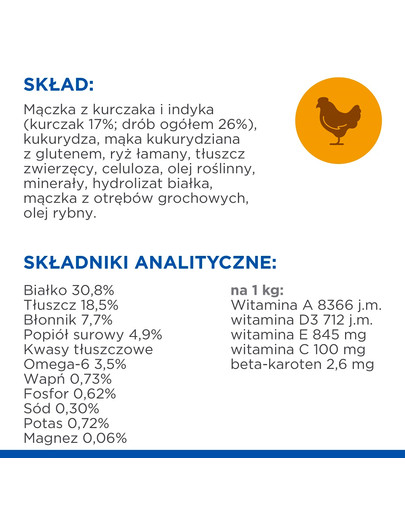 HILL'S Science Plan Hairball & Perfect Coat 7kg karma z kurczakiem dla dorosłych kotów