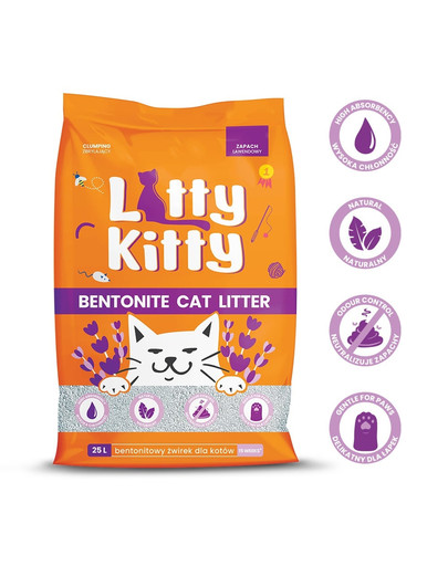 LITTY KITTY Bentonite Żwirek bentonitowy lawendowy