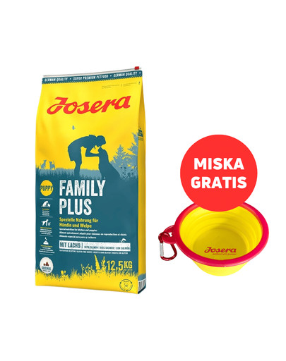 JOSERA FamilyPlus 12,5kg dla szczeniąt, suk w ciąży oraz suk karmiących + miska GRATIS