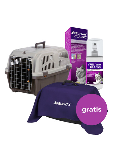 TRIXIE Transporter "Skudo" 3: 40x39x60 cm + FELIWAY Classic Spray + kocyk GRATIS