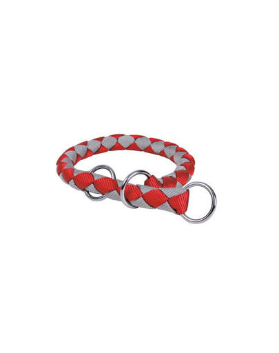 Dławik na taśmie "Cavo" 35 - 41 cm /  12 mm Czerwony - srebny