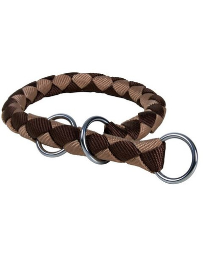 Dławik na taśmie "Cavo" 39 - 45 cm /  12 mm brązowy - beżowy