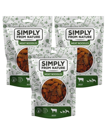 SIMPLY FROM NATURE Meat Noodles Mięsne kluski z wołowiną dla psów 3x80 g