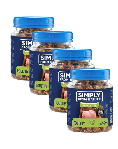 SIMPLY FROM NATURE Smart Bites Trenerki z drobiu dla psów 4x130 g