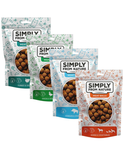 SIMPLY FROM NATURE Meat Balls Kulki Mix smaków dla psów 4x80 g