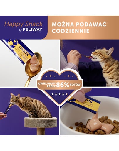 FELIWAY Happy Snack 6x15 g kremowa przekąska dla kotów