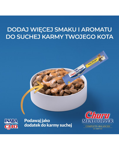 INABA Meal Topper Tuna Salmon 4x14 g kremowy dodatek z tuńczykiem i łososiem do karmy dla kotów