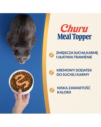 INABA Meal Topper Chicken Cheese 4x14 g kremowy dodatek z kurczakiem i serem do karmy dla kotów