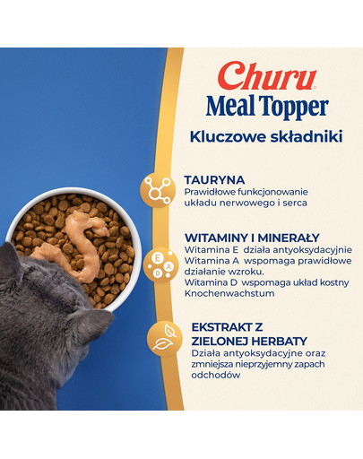 INABA Meal Topper Chicken Cheese 4x14 g kremowy dodatek z kurczakiem i serem do karmy dla kotów