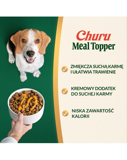 INABA Dog Meal Topper Chicken Cheese 4x14 g kremowy dodatek z kurczakiem i serem do karmy dla psów