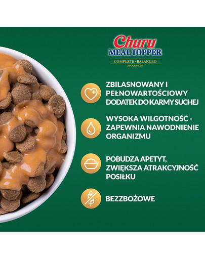 INABA Dog Meal Topper Chicken Cheese 4x14 g kremowy dodatek z kurczakiem i serem do karmy dla psów