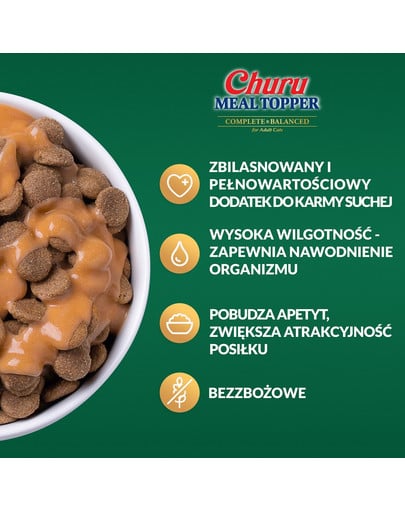 INABA Dog Meal Topper Chicken Salmon 4x14 g kremowy dodatek z kurczakiem i łososiem do karmy dla psów