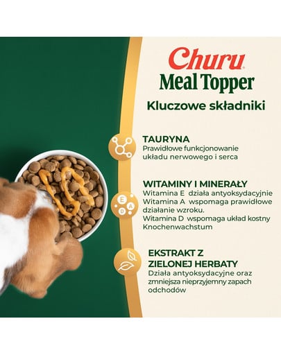 INABA Dog Meal Topper Chicken Cheese 4x14 g kremowy dodatek z kurczakiem i serem do karmy dla psów