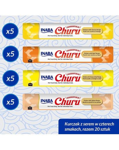 INABA Churu Variety Chicken&Beef kurczak i wołowina dla kotów multibox 20x14 g (280 g)