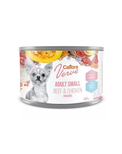 Dog Verve GF Adult Small Beef&Chicken 200 g bezzbożowa mokra karma z wołowiną i kurczakiem dla psów małych ras