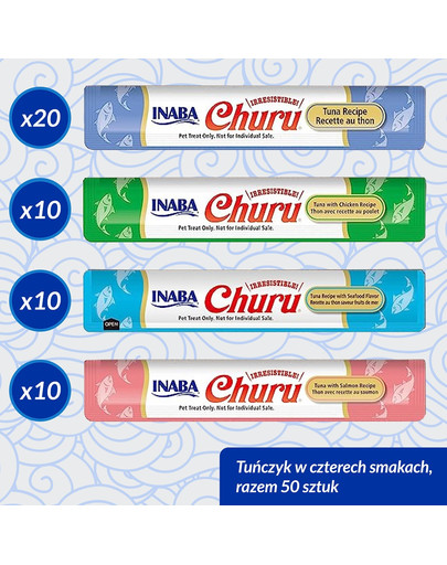 INABA Churu Variety Tuna tuńczyk dla kotów słoiczek 50x14g (700g)