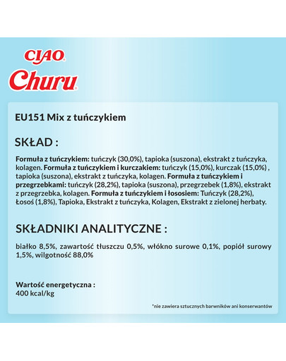 INABA Churu Variety Tuna tuńczyk dla kotów słoiczek 50x14g (700g)