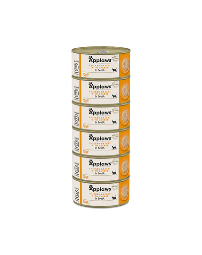 APPLAWS Cat Adult Chicken Breast with Cheese in Broth pierś z kurczaka z serem w bulionie 6x70 g