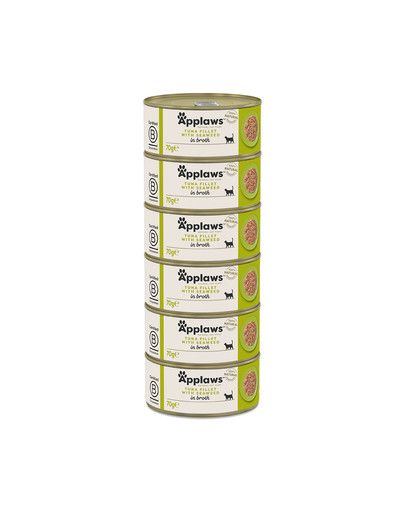 APPLAWS Cat Adult Tuna with Seaweed in Broth tuńczyk z wodorostami w bulionie 6x70 g