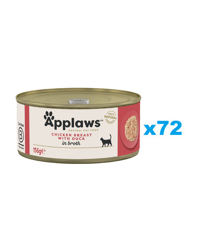 APPLAWS Cat Adult Chicken Breast with Duck in Broth pierś z kurczaka z kaczką w bulionie 72x156g