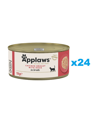 APPLAWS Cat Adult Chicken Breast with Duck in Broth pierś z kurczaka z kaczką w bulionie 24x156g