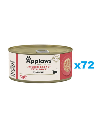 APPLAWS Cat Adult in Broth puszka w bulionie 72x70 g dla dorosłych kotów