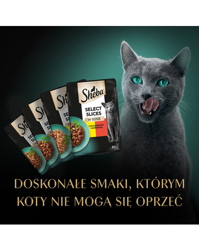 SHEBA saszetka 12x85g Selection in Sauce Soczyste Smaki - mokra karma dla kotów w sosie