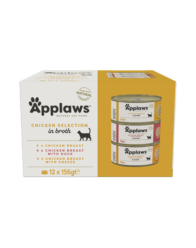 Applaws Cat Tin 12x156g Chicken Selection Broth Multipack