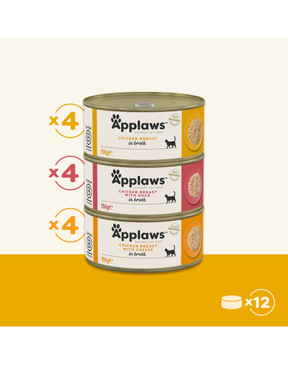 APPLAWS Chicken Selection Multipack kurczak w sosie własnym dla kotów 12x156g