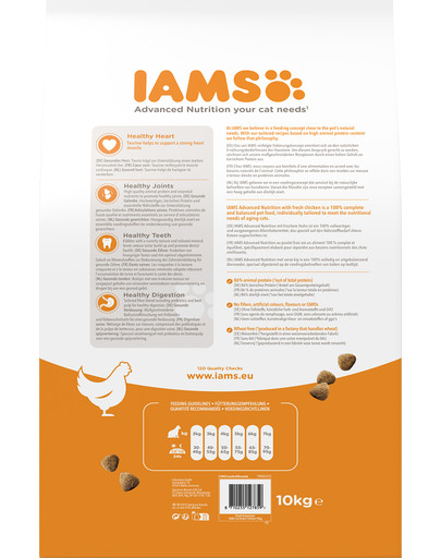 IAMS for Vitality dla starszych kotów ze świeżym kurczakiem 10 kg