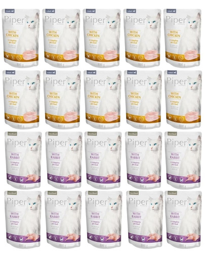 PIPER Animals Cat Sterilised Mix smaków saszetka 20x100 g dla kota po sterylizacji