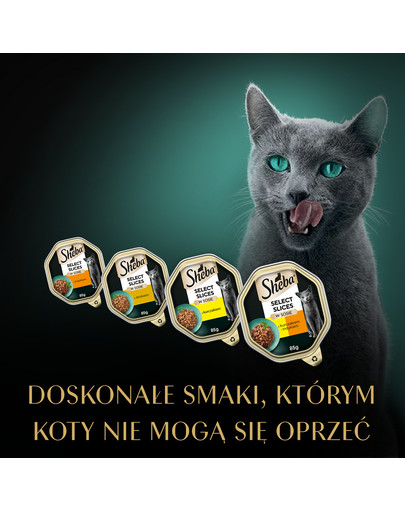 SHEBA Select Slices in Gravy Mix smaków drobiowych w sosie drób, kurczak i indyk 32x85g