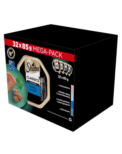 Tacka Pasztet Biała Ryba, dorsz, łosoś i tuńczyk 32x85g