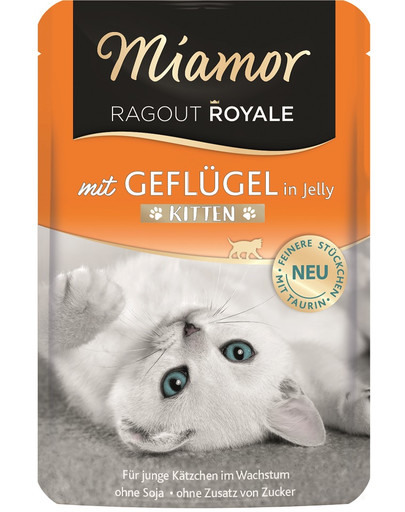 MIAMOR Ragout Royale in Jelly Kitten saszetka w galaretce 100 g mokra karma dla kociąt