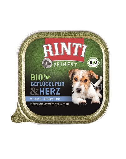 RINTI Feinest Bio Poultry Pure tacka 150 g pasztet na bazie drobiu dla psów