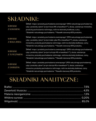 SHEBA Sauce Collection Rybne Smaki saszetki w sosie 40x85 g z łososiem, białą rybą, tuńczykiem, dorszem