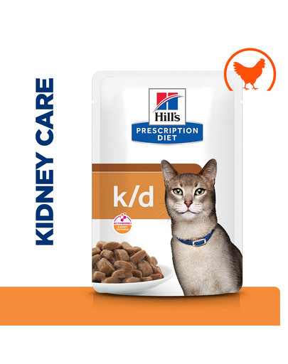 HILL'S Prescription Diet Feline k/d Kidney Care z kurczakiem 12x85 g w saszetkach