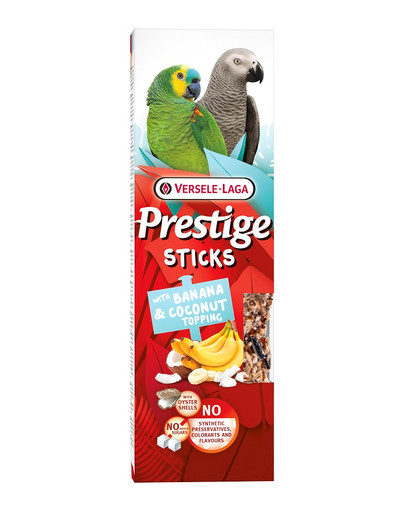 Prestige Sticks 2 kolby z bananem i posypką kokosową dla dużych papug 140g