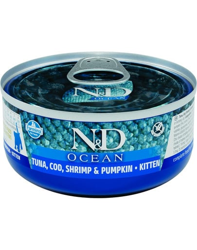 N&D Ocean Cat Kitten Tuna, cod, shrimp, pumpkin 70 g