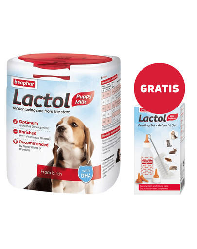 BEAPHAR LACTOL Preparat mlekozastępczy dla szczeniąt PUPPY MILK 1 kg + zestaw do karmienia GRATIS