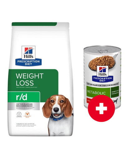 HILL'S Prescription Diet r/d Canine Weight Loss 4 kg + 1 puszka GRATIS