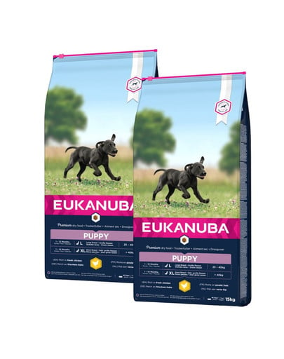 EUKANUBA Growing Puppy Large Breed bogata w świeżego kurczaka 30 kg (2 x 15kg)