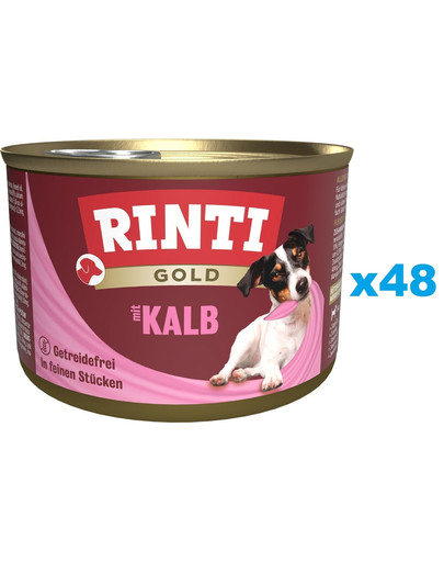 RINTI Gold Mini puszka 48x185 g dla psów ras małych