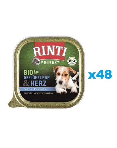 RINTI Feinest Bio Poultry Pure tacka 48x150 g pasztet na bazie drobiu dla psów