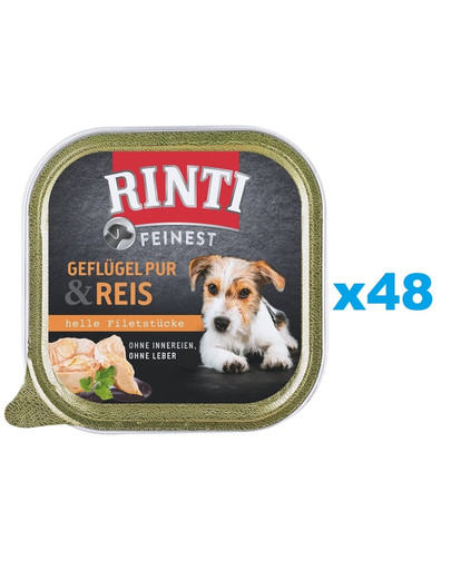 RINTI Feinest Poultry Pure tacka 48x150 g karma na bazie drobiu dla psów