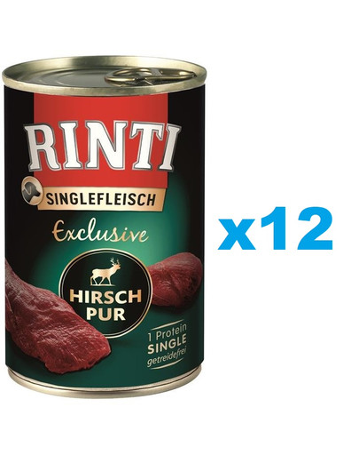 RINTI Singlefleisch Exclusive Venison Pure monobiałkowa dziczyzna 12x400 g
